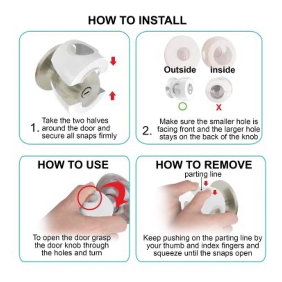 Tiny Patrol - Baby Safety Childproof Door Knob Cover (8-pack) - Picture 3 of 8